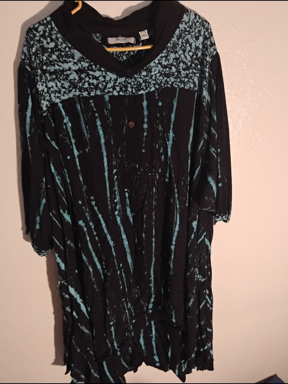 Black & Teal Splash Women's Tunic Top